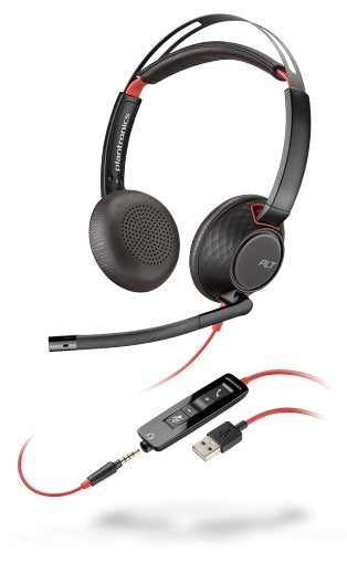 Auriculares Plantronics Blackwire C5220 Cableado De Diadema Estéreo - Supra-Aural - 20 Hz A 20 Khz - Cancelación De Ruido Micrófono - Usb Tipo A