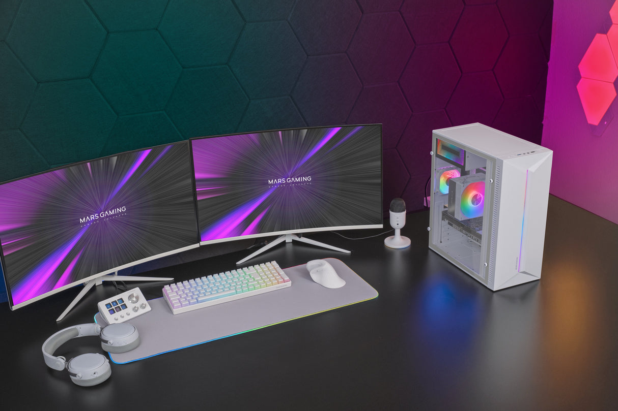 Caja Gaming Semitorre Mars Gaming Mc-Blaze Blanca