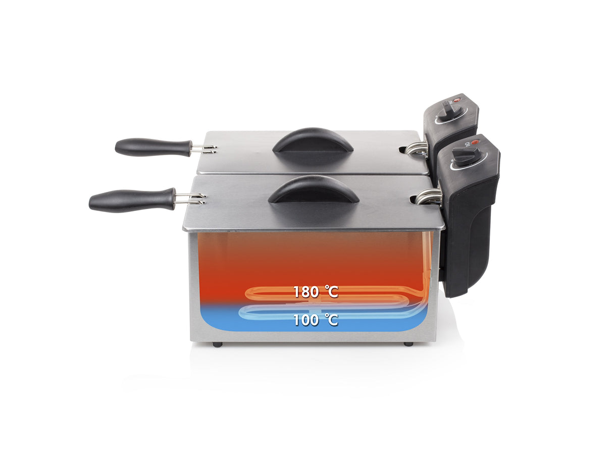 EAN 8713016008787 - Tristar FR-6937 freidora Doble 6 L Independiente 3600 W Negro, Acero inoxidable imagen 4