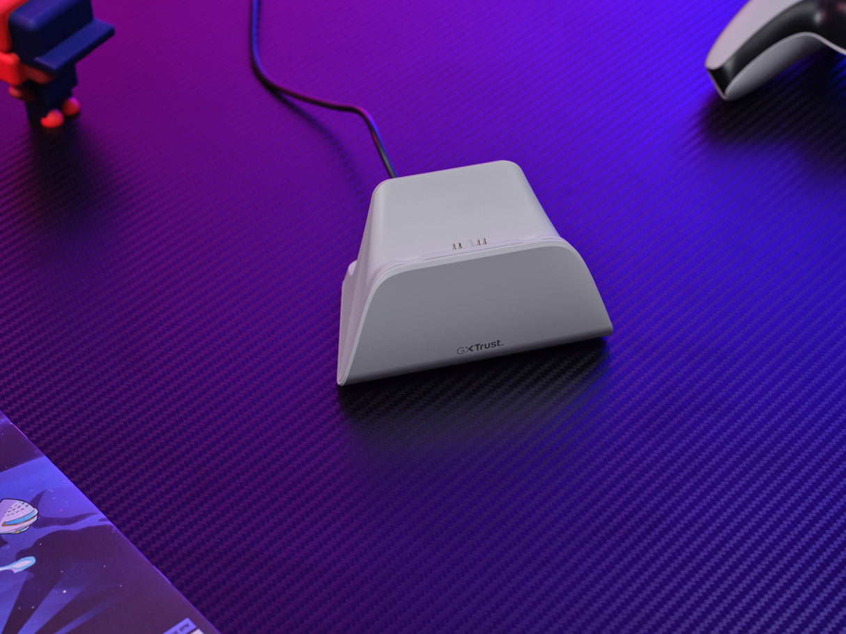 Base De Carga Rapida Para Ps5 Gxt 255 Blanco Trust Soporte De Carga Rápida / Indicadores Lumínicos