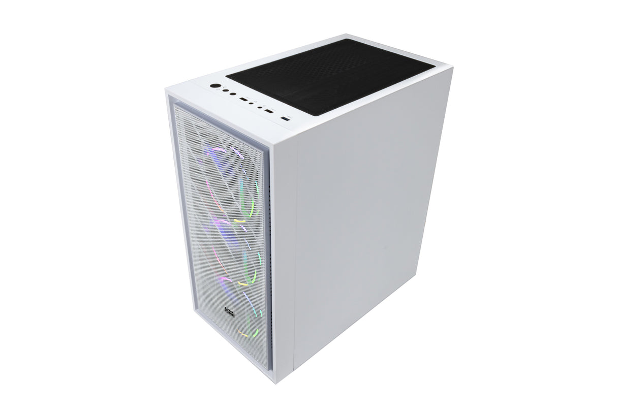 Caja Pc Abysm Atx Case Danube Kamp White Argb-Tempered Glass- 1xusb 3.0+2xusb2.0 - 4 X Fan 12cm Argb -Argb Hub