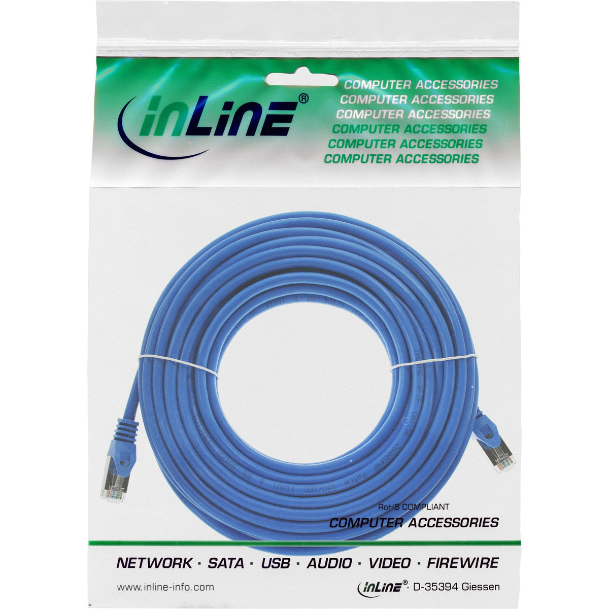 Cable De Red Inline Sf/Utp Cat.5e Azul 30m