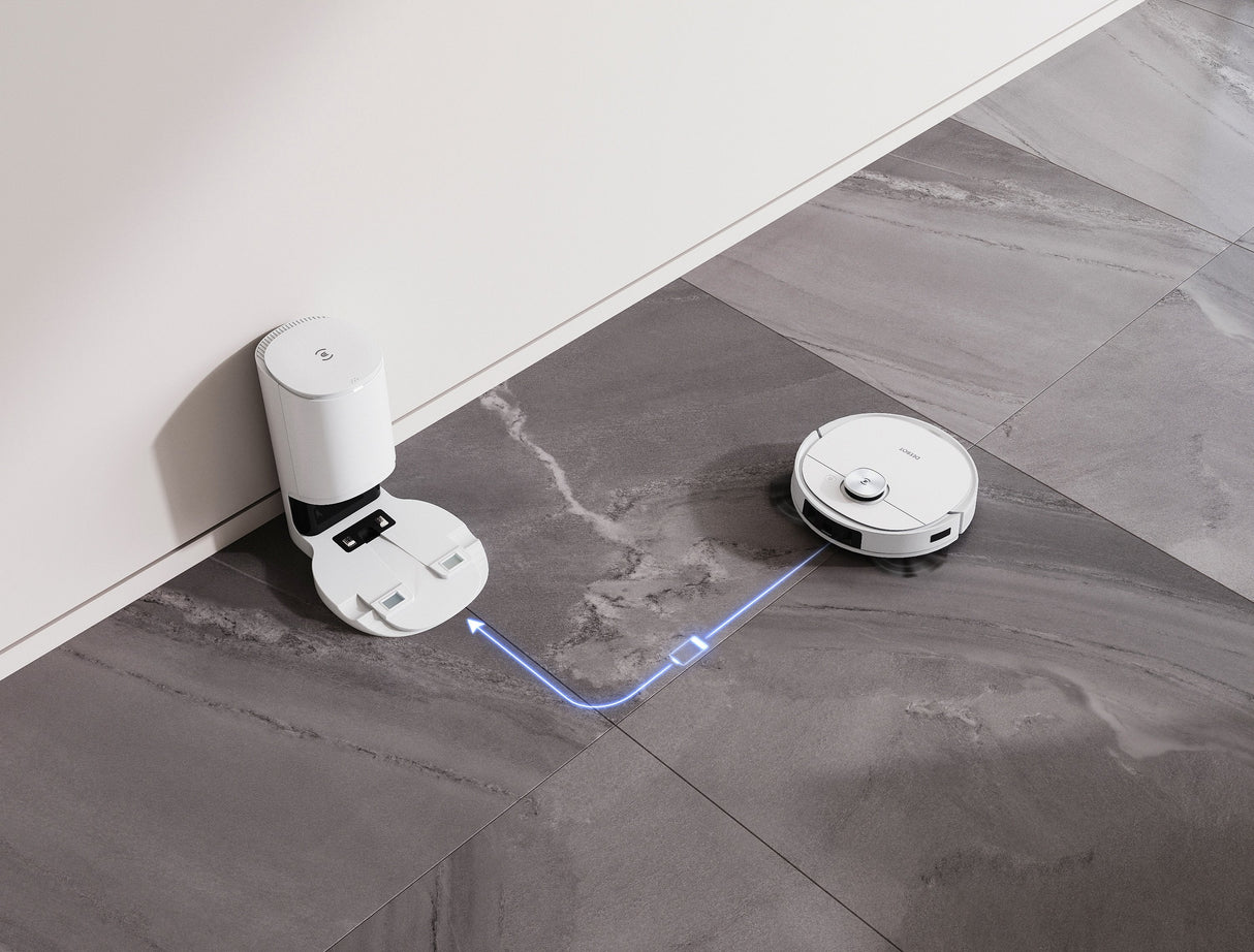 Robot Aspirador Ecovacs Deebot Ozmo T9+ Blanco Con Estación De Vaciado Automático