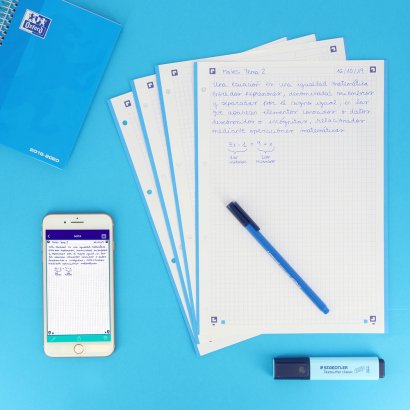 Oxford Recambio Classic 1 Color 100h + 20h Gratis A4 90gr 5x5mm 4/Taladros Banda Azul Turquesa