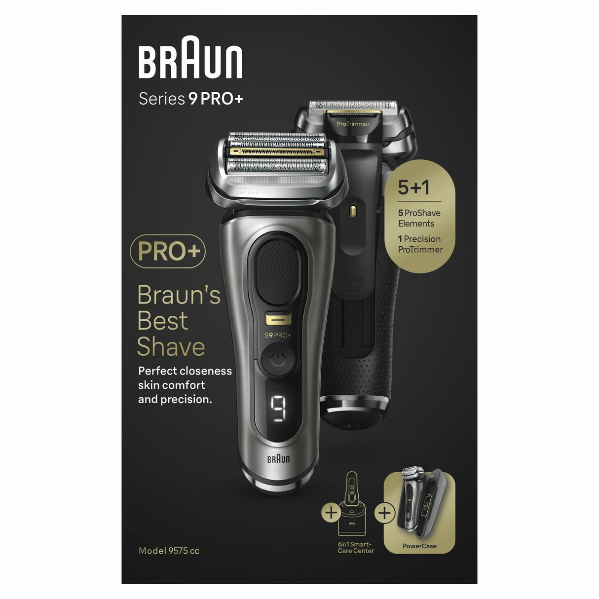 EAN 7500435218276 - Braun Series 9 Pro+ 9575cc Wet & Dry Máquina de afeitar de láminas Recortadora Metálico imagen 3