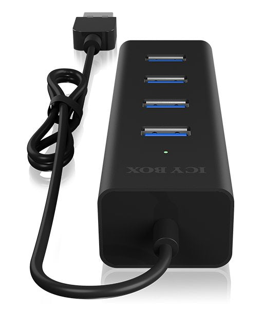 Icy Box Usb3.0 Hub Ib-Hub1409-U3 De 4 Puertos Tipo A, Negro, Alu