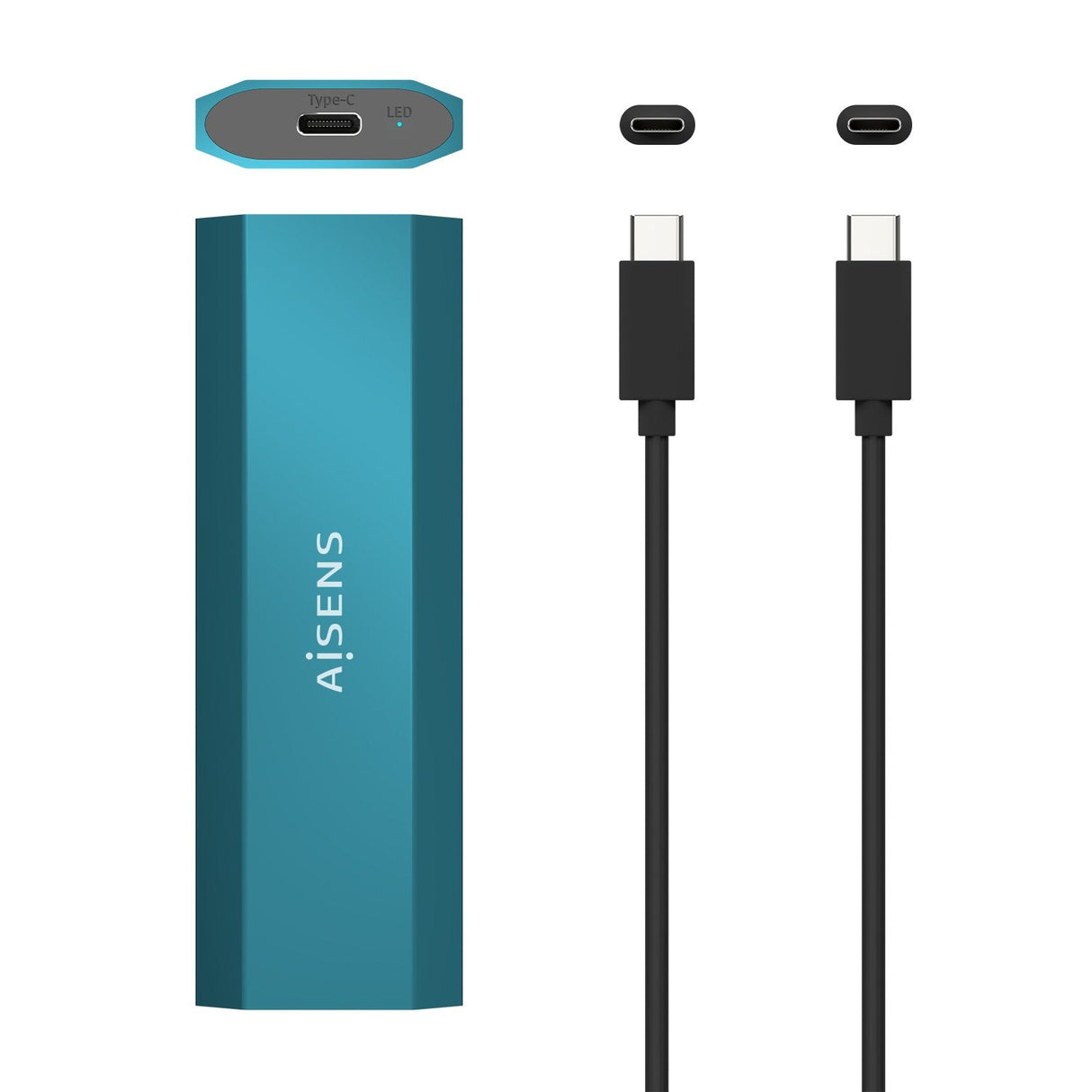 Aisens Caja Externa Para Disco Ssd M.2 Sata Nvme Usb 3.1 Sin Tornillos Asm2-019blu