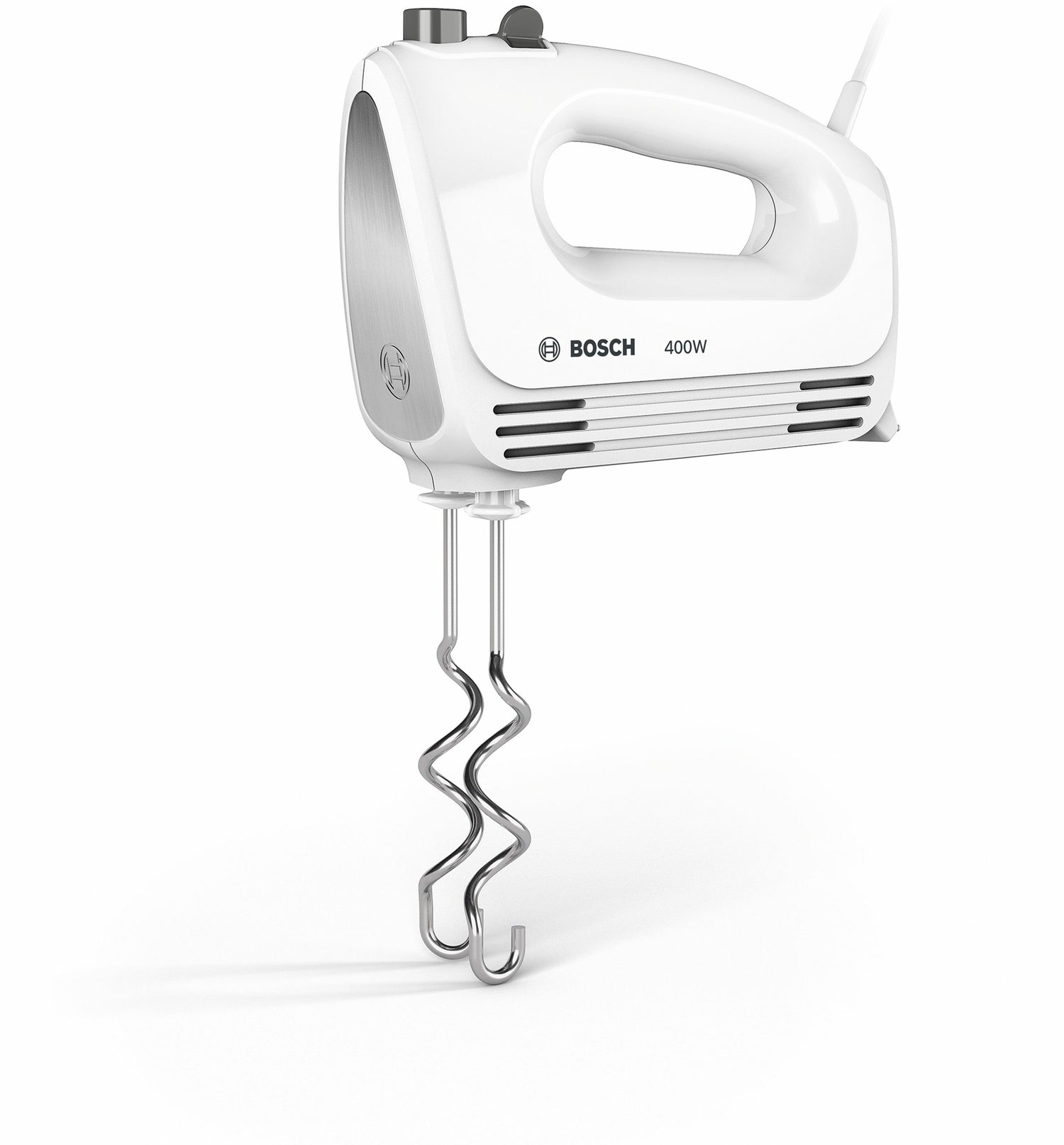 Batidora De Mano Bosch Home Mfq24200  400 W Plata, Blanco Blanco/Plateado, Batidora De Mano, Plata, Blanco, Batir, Amasar, Mezcla, Remover, Botones, Palanca, Metal, Plástico, 400 W