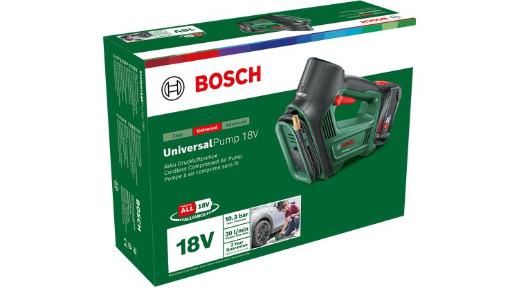 Bosch Bricolaje Y Jardín Bomba De Aire A Batería Universalpump 18v Set Verde Negro, Batería Li-Ion 2,0ah, Power For All Alliance 603947101