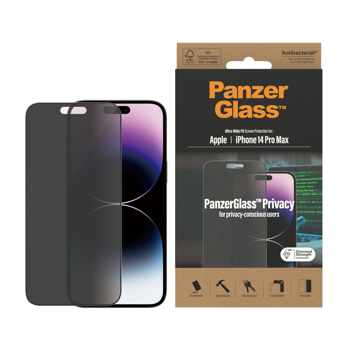 Apple Protector De Pantalla Panzerglass Iphone 14 Pro Max - Privacy 1 Pieza(S)