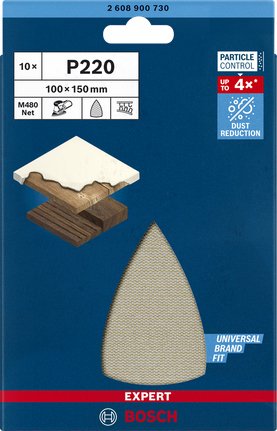 Bosch Hoja De Lija De Malla Expert M480 100 X 150 Mm, Grano 220 2608900730