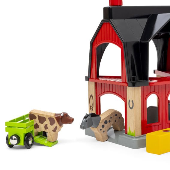 Brio World Tierscheune Mit Heuwaggon, Spielgebäude 63601200
