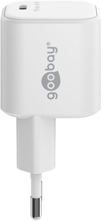 Cargador 45w Usb 1 Puert. Usb-C Blanco Gan Pd Salida Lateral Tamaño Nano Goobay