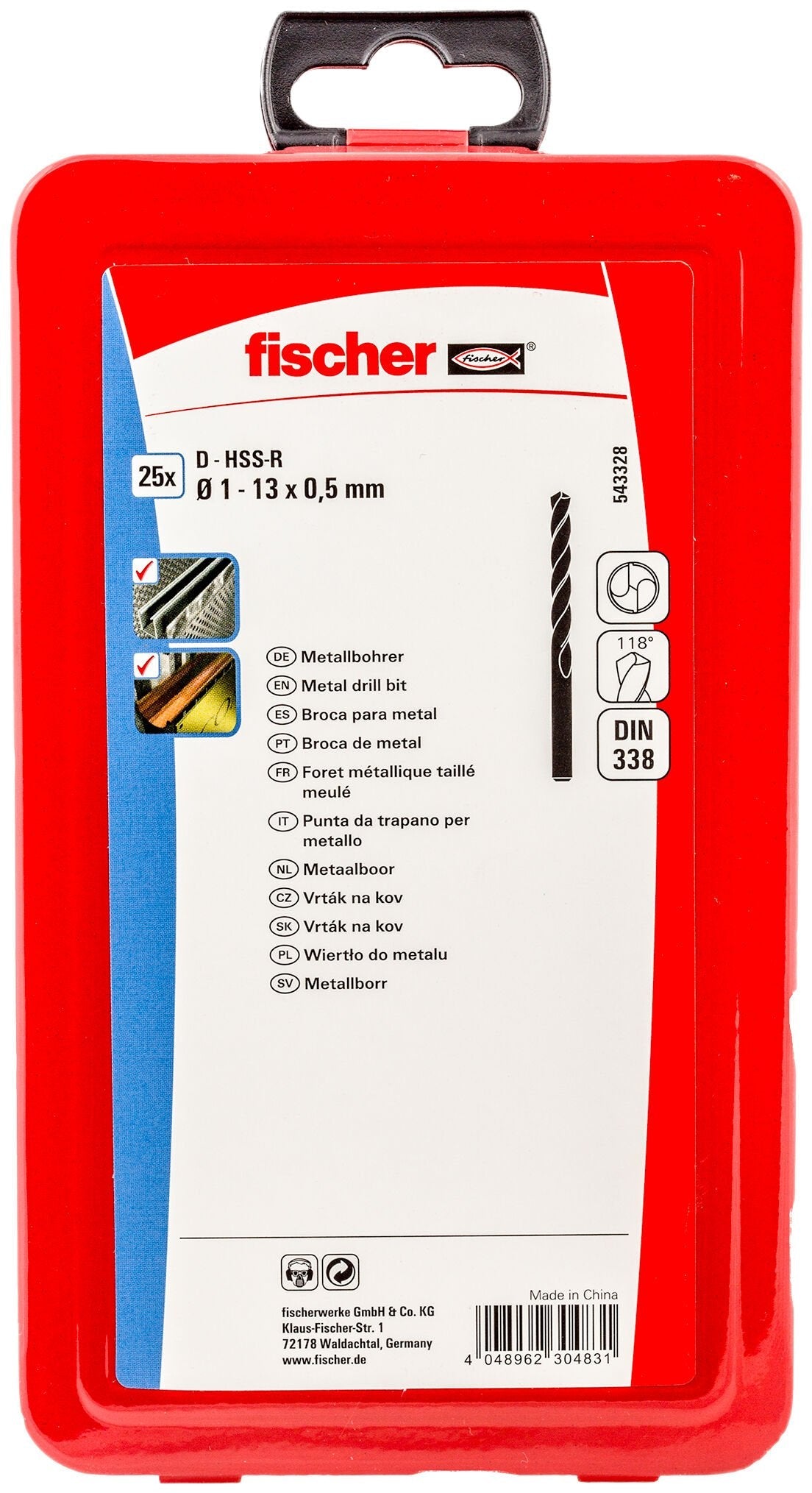 Broca Para Metal Hss-R Din 338, Juego 25 Piezas, Ø1,00 - Ø13,00 Mm