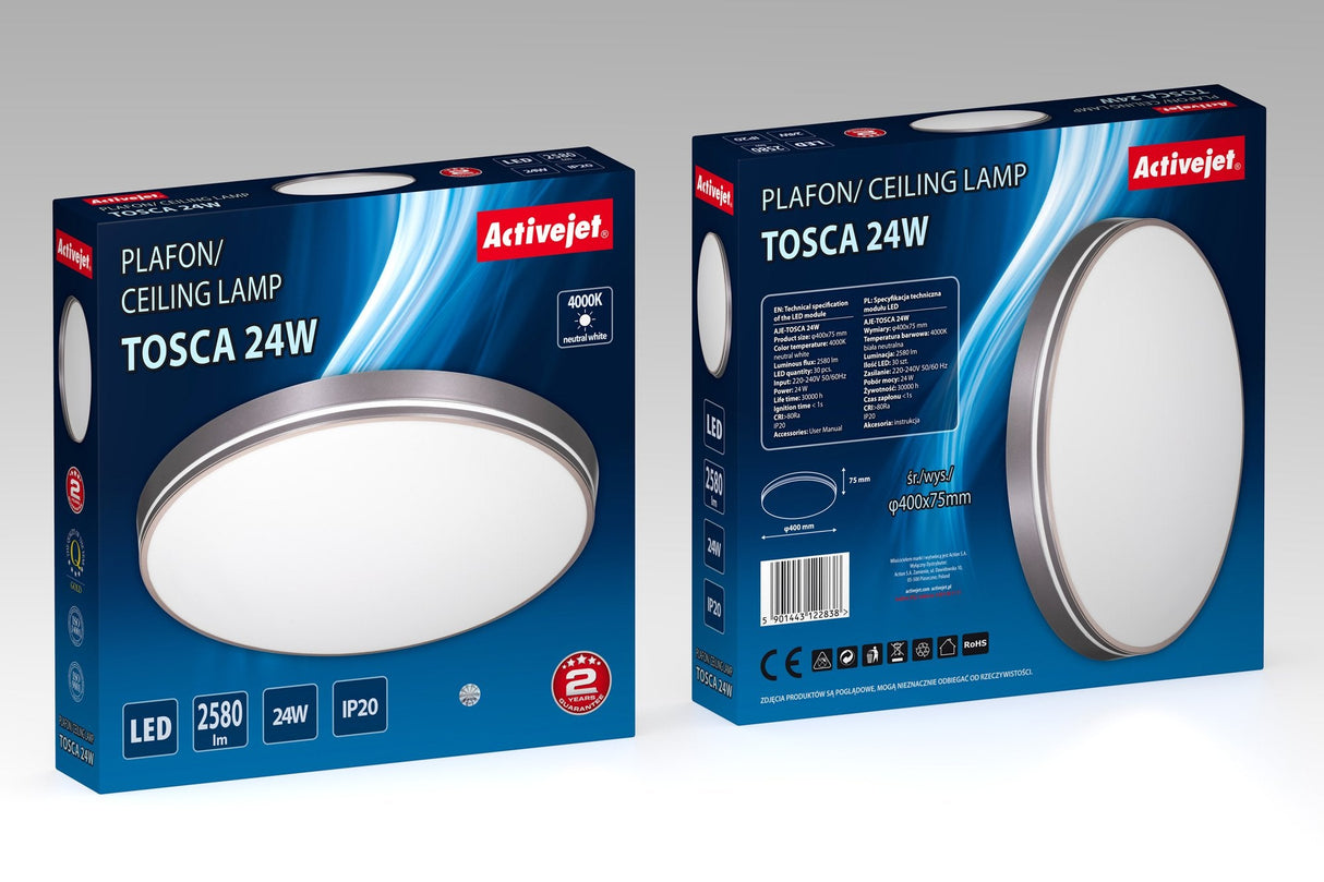 Plafón Activejet Led Aje-Tosca 24w