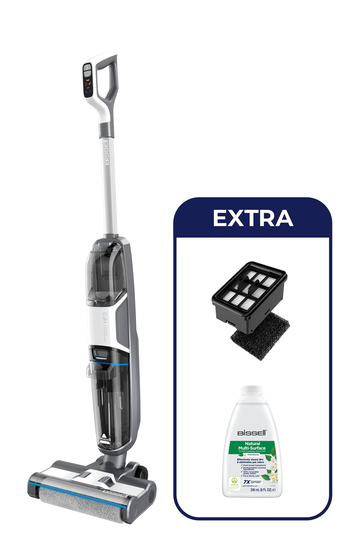 EAN 0011120271638 - Bissell CrossWave HF3 Cordless Select Aspiradora vertical Batería Seca y húmeda Sin bolsa 0 L 255 W Gris, imagen 1