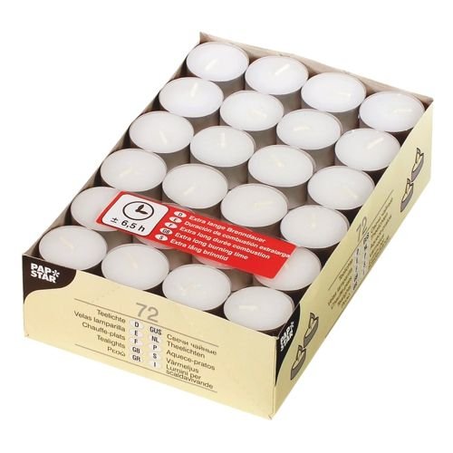 Candle Papstar Teelichter Blanco - 72 Unidades