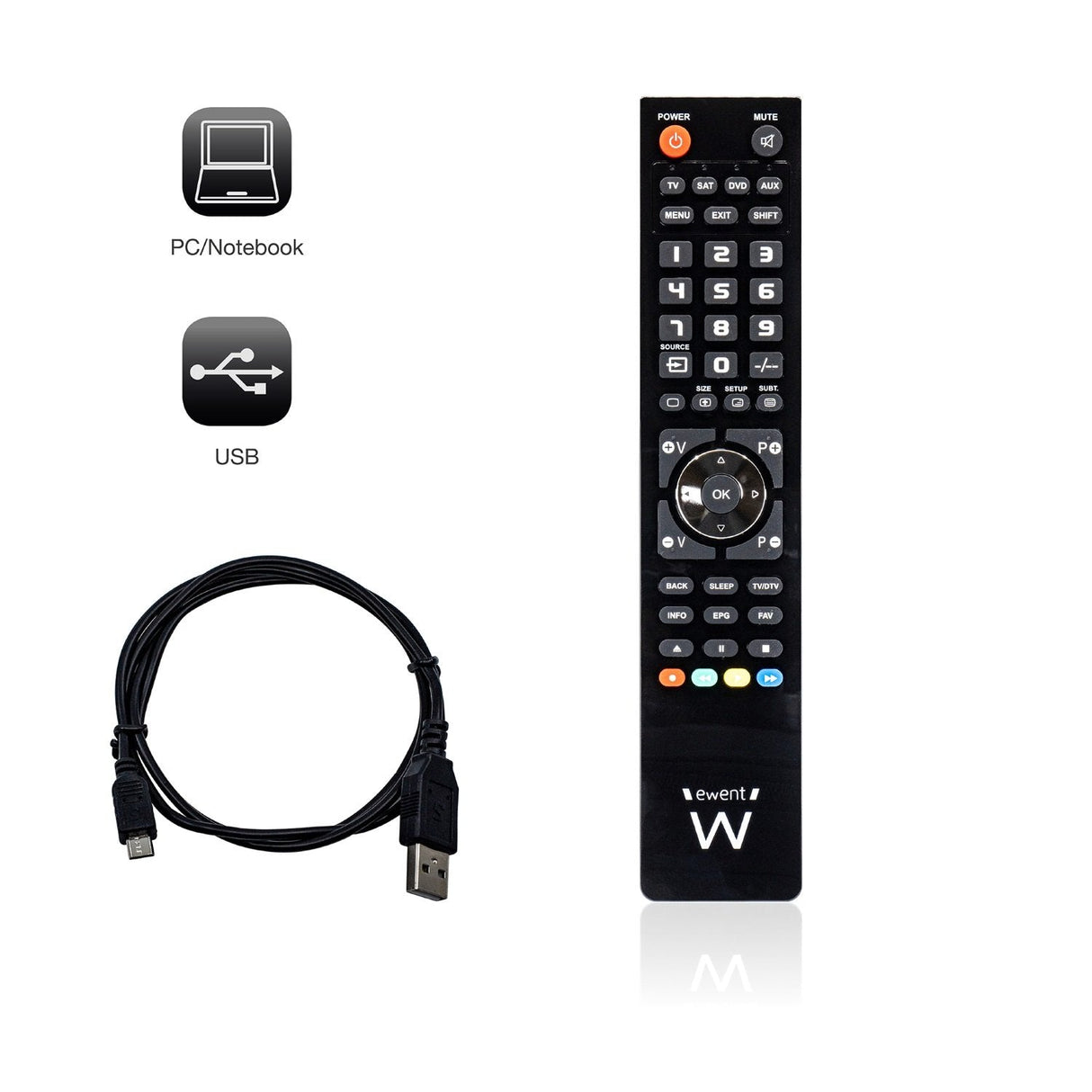 EAN 8054392614330 - Ewent EW1570 mando a distancia DTT, DVD/Blu-ray, Proyector, SAT, STB, Altavoz para barra de sonido, TV, U imagen 4