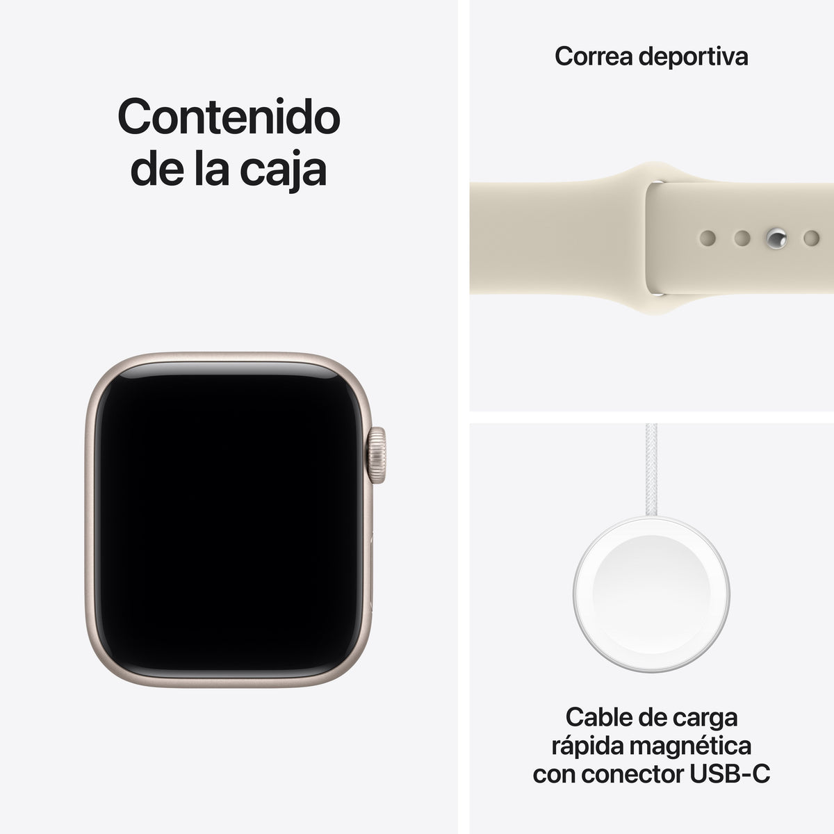 Apple Watch Se 3 (2026) Gps+Cel 44 Mm Caja De Aluminio Blanco Estrella Correa Deportiva Arena Talla S M Siri Ai