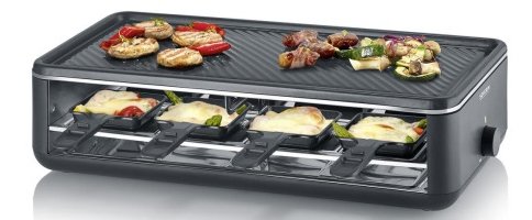 Severin Black Line Lite Parrilla Raclette Rg 2365 Negro, 1.300 Vatios 4008146044670