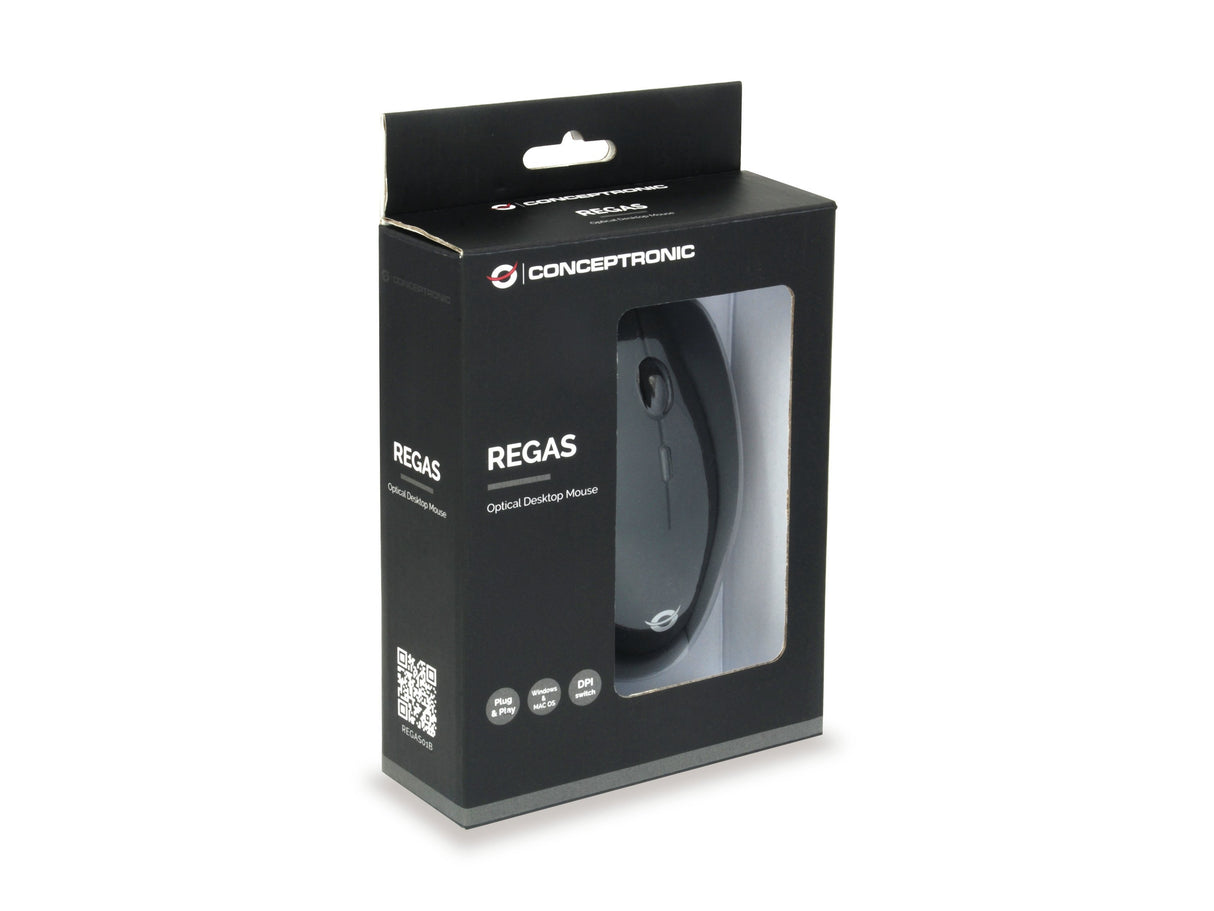 EAN 4015867208526 - Conceptronic REGAS01B ratón Oficina Ambidextro USB tipo A Óptico 1200 DPI imagen 5