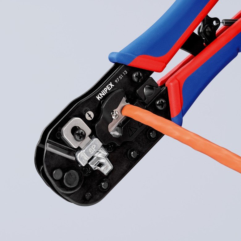EAN 4003773087908 - Knipex 97 51 13 crimpadora Herramienta para prensar Negro, Azul, Rojo imagen 4