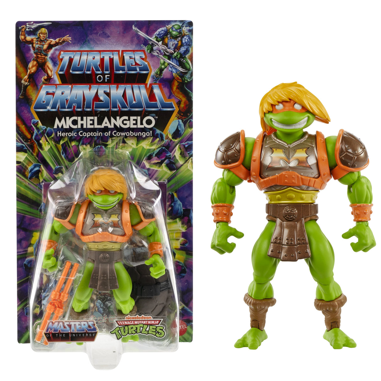 Figura De Juguete Mattel Masters Of The Universe Origins Turtles Of Grayskull Michelangelo Hth13