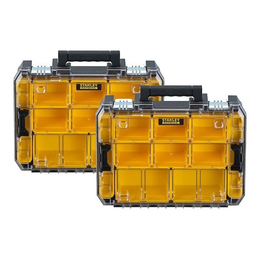 Stanley Pro-Stack Organizer Duo-Pack (Negro/Transparente, 2 Stück) Fmst82967-9