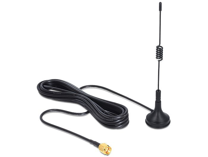 Delock Ism 433 Mhz Antenna Sma 3 Dbi Omnidirectional With Magnetical Stand Fixed Black