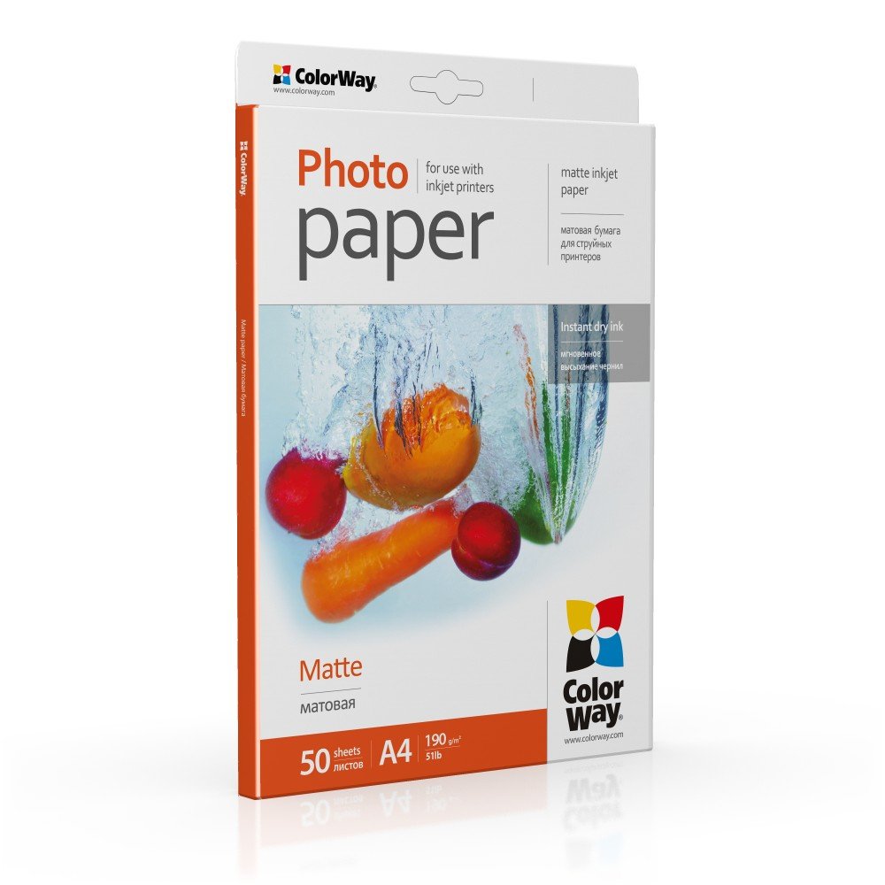 Colorway Matte Photo Paper, A4, 190 G M2, 50 Sheets