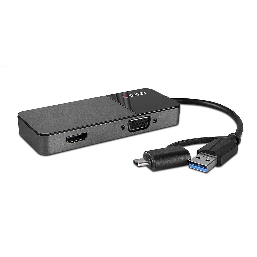 Lindy 43354 Hub De Interfaz Usb 3.2 Gen 1 (3.1 Gen 1) Type-A + Type-C Negro