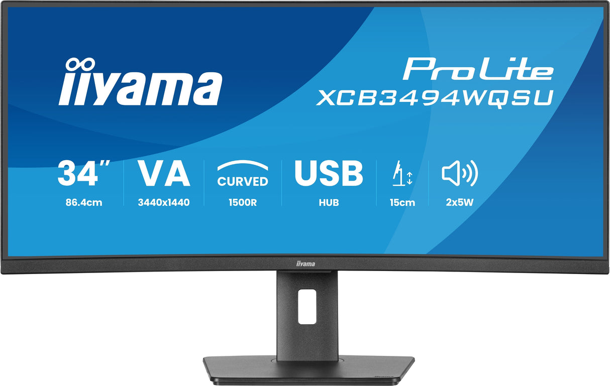 Monitor Iiyama Prolite Xcb3494wqsu-B1 Led 34 "Negro (Matt), Wqhd, Va, Curvado, Amd Freesync Premium, Panel De 120hz Xcb3494wqsu-B1