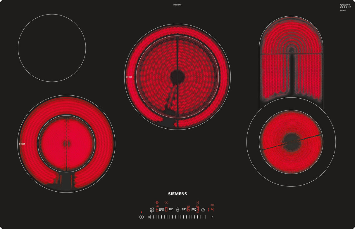 Siemens Et801fcp1d, Iq300, Placa De Cocina Autónoma Negra, 80cm Et801fcp1d