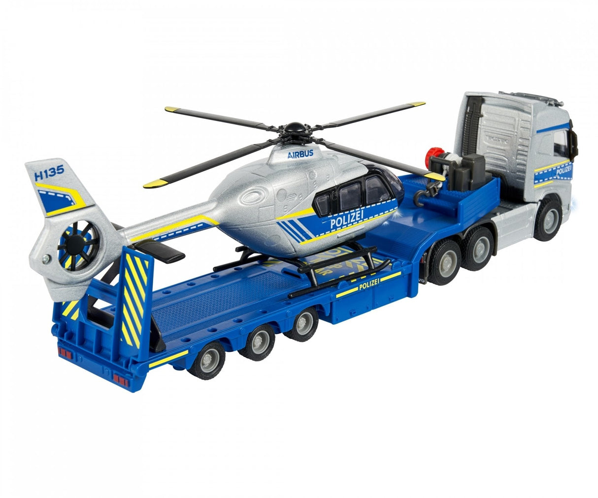Majorette Volvo Polizei-Transporter Fh-16 Lkw Mit Auflieger Und Airbus Hubschrauber, Spielfahrzeug 213716000