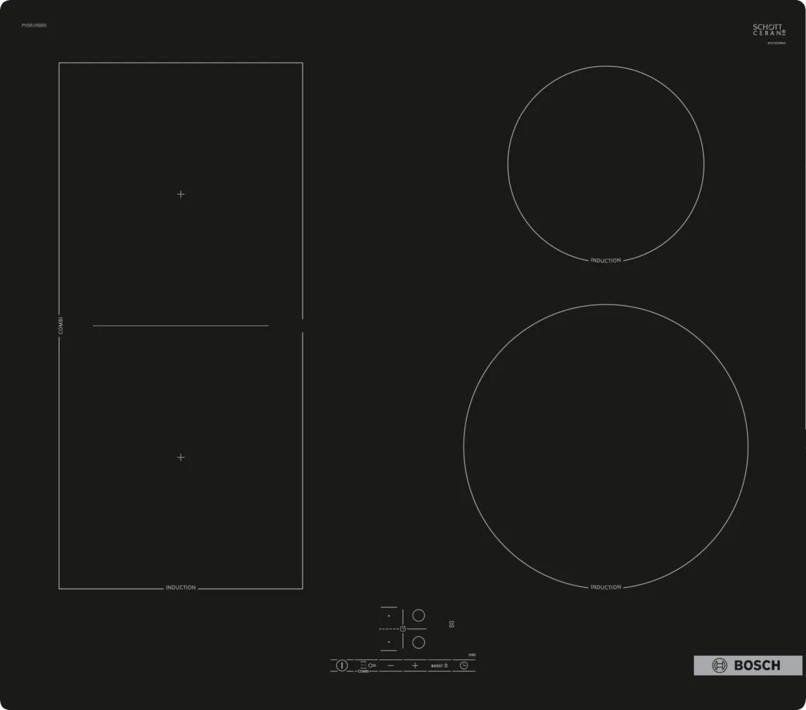 EAN 4242005321230 - Bosch Serie 4 PVS61RBB5E hobs Negro Integrado 60 cm Con placa de inducción 4 zona(s) imagen 1