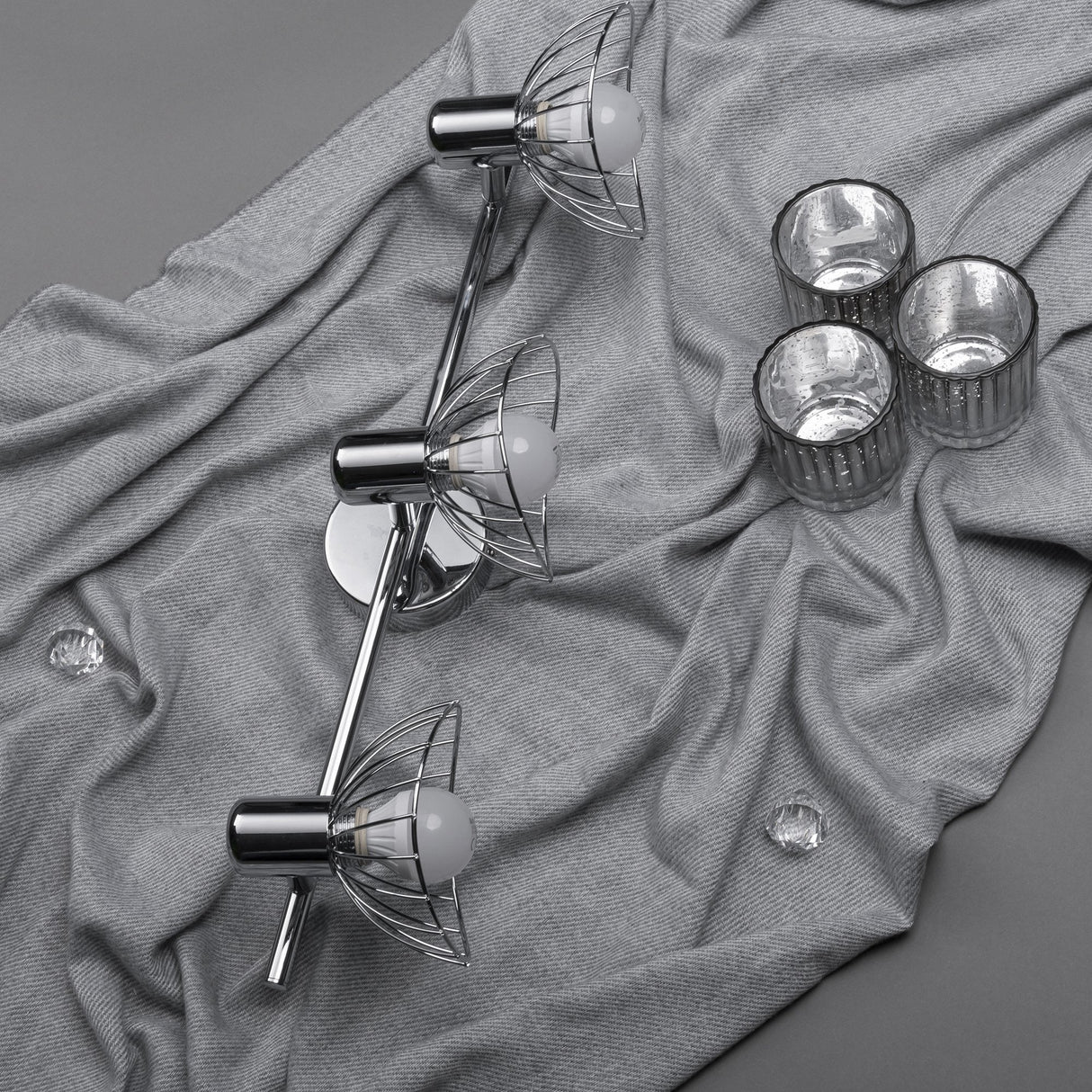 Activejet Gizel Tira De Luz De Pared De Techo Triple Cromo E14 Lámpara De Pared Para Sala De Estar