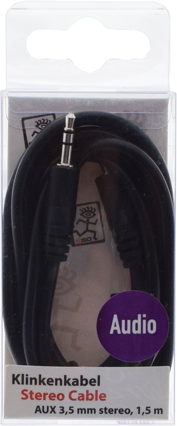 2go Aux Mereo Cable Audio Negro - 1.50m