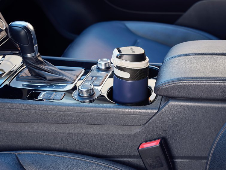 Leifheit 03247 Taza De Viaje 350 Ml Negro, Azul Acero Inoxidable