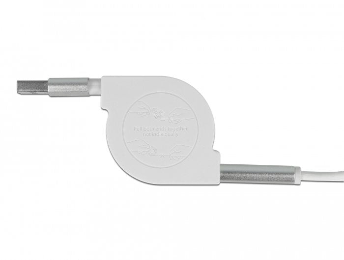 Delock 85850 Cable Usb 0,98 M 2.0 Usb A Usb C/Micro-Usb B/Lightning Plata, Blanco