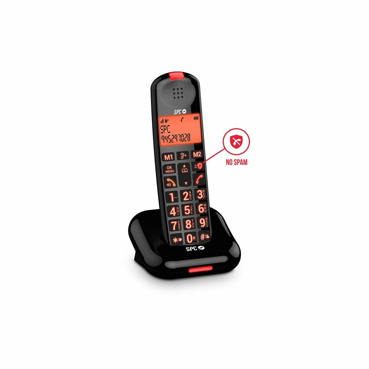 Telefono Inalámbrico Spc 7612n Comfort Kairo Negro
