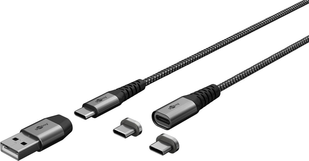 Cable Goobay 65653  Usb 1 M Usb C Negro, Gris