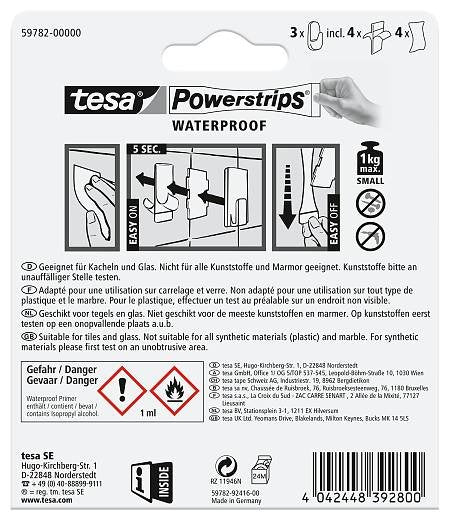 EAN 4042448392800 - TESA 59782-00000 gancho para almacenamiento Interior Gancho toallero Blanco 3 pieza(s) imagen 3