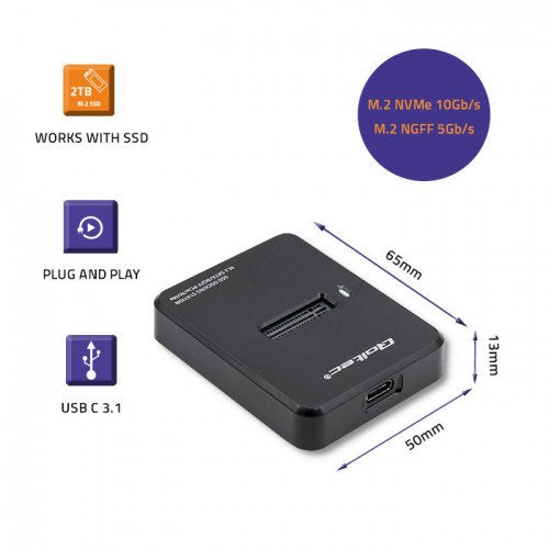 EAN 5901878503134 - Qoltec 50313 caja para disco duro externo Caja externa para unidad de estado sólido (SSD) Negro M.2 imagen 3