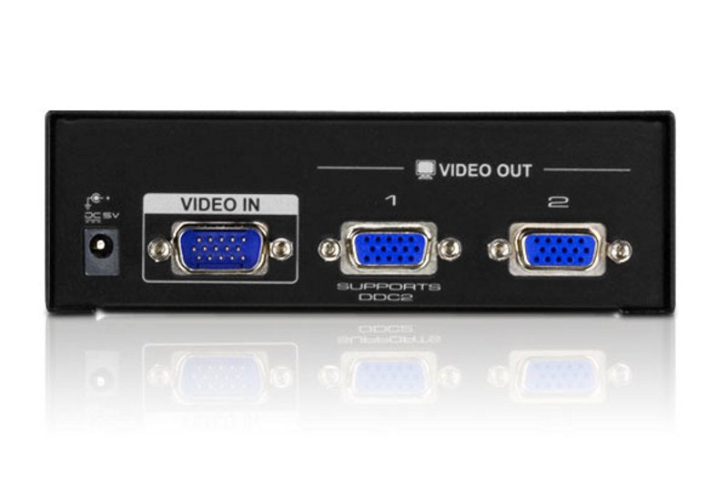 Aten Vga Splitter 2-Port Vga Video Splitter (450 Mhz) (Vs132 Repartidor Gráfico Vga De 2 Puertos (450 Mhz)
