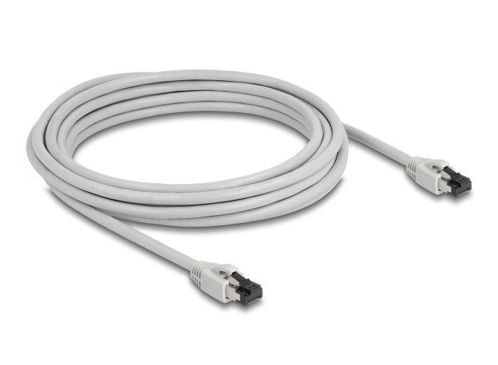 Cable De Red Delock Rj45 Cat.8.1 S/Ftp 5 M Bis 40 Gbps Gris