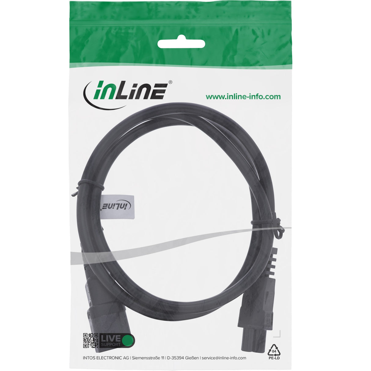 EAN 4043718331284 - InLine 16552 cable de transmisión Negro 2 m IEC C14 IEC C5 imagen 2