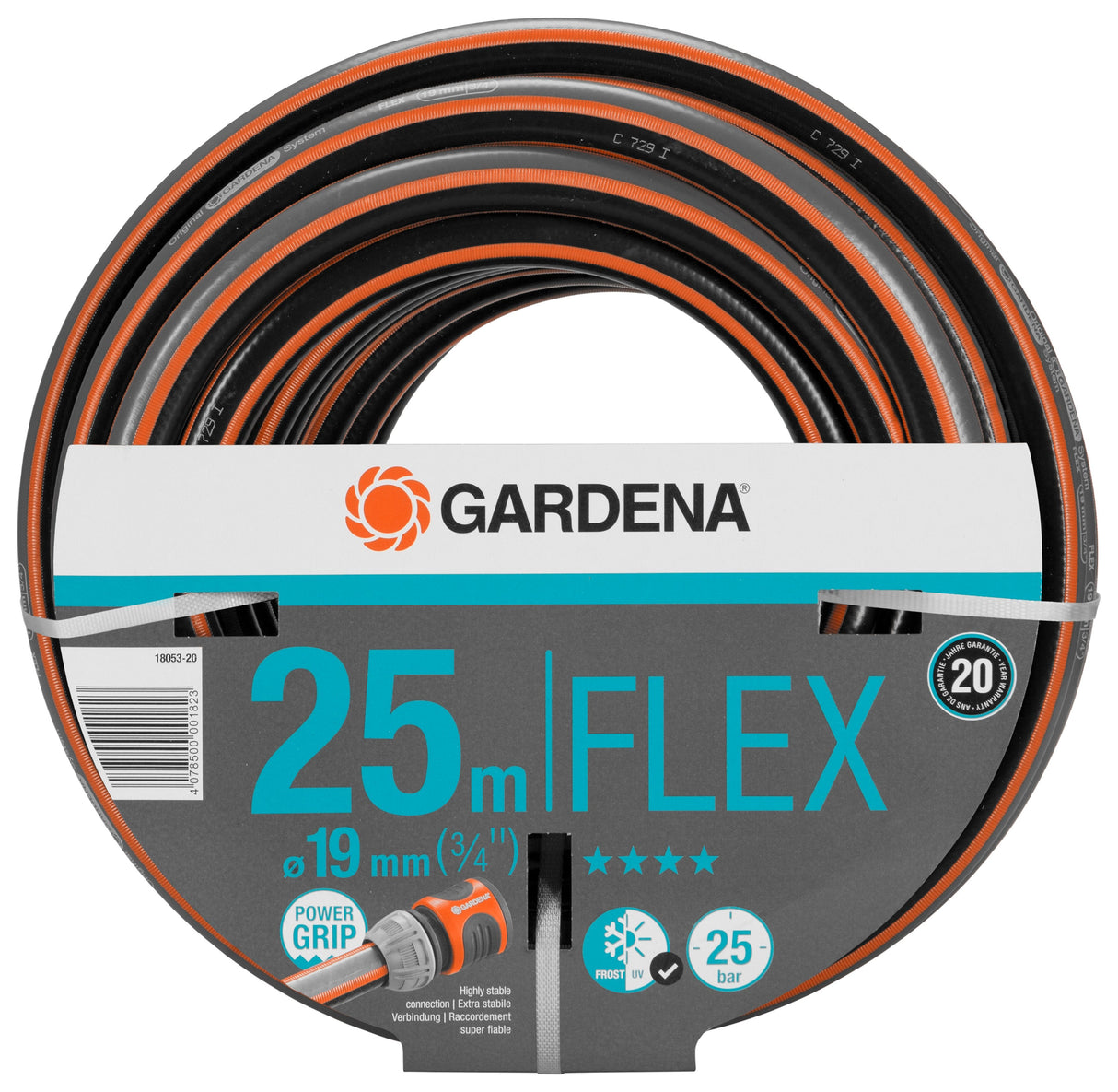 Gardena 18053-20 Manguera De Jardín 25 M Por Encima Del Suelo Negro, Gris, Naranja
