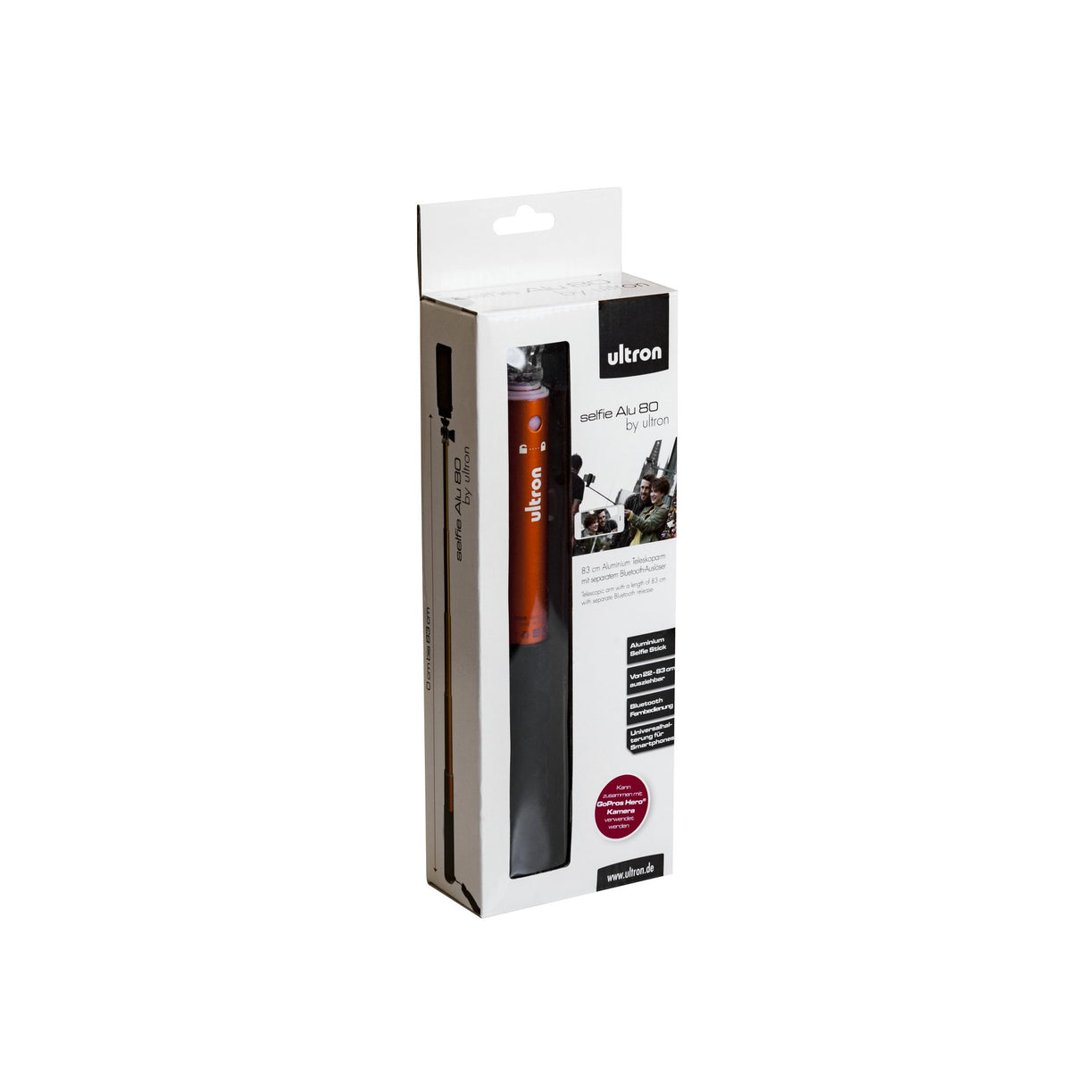EAN 4040895722225 - Ultron Alu 80 palo para autofotos Smartphone Negro, Rojo imagen 3