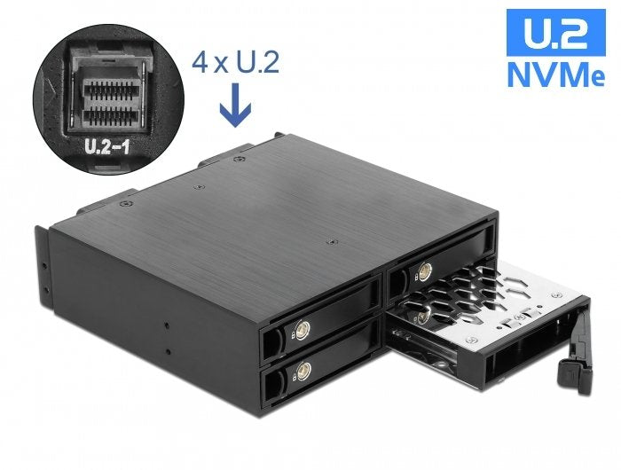 5.25? Bastidor Extraíble Para 4 X 2.5? U.2 Nvme Ssd Con Abschliessbaren Trays