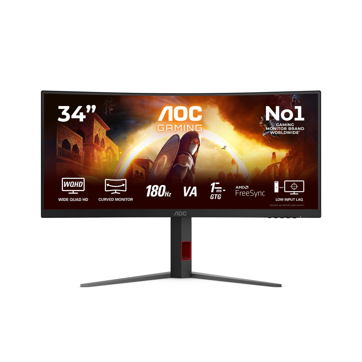 EAN 4038986612708 - AOC G4 CU34G4/69 pantalla para PC 86,4 cm (34") 3440 x 1440 Pixeles Negro, Rojo imagen 1